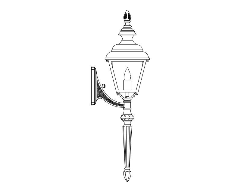Value Line (4 Sided), Medium, aluminum, Wall Mount, Clear acrylic, (1) 100W INC, 120V
